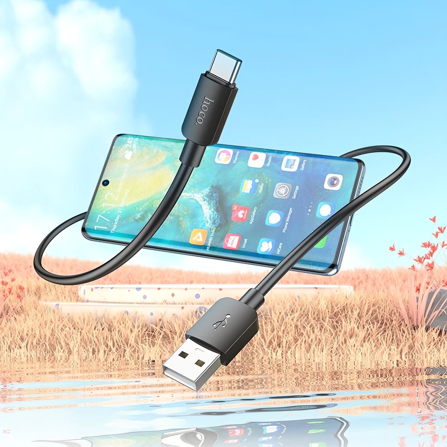 Cablu Date si Incarcare USB-A - USB-C HOCO X96, 27W, 1m, Negru