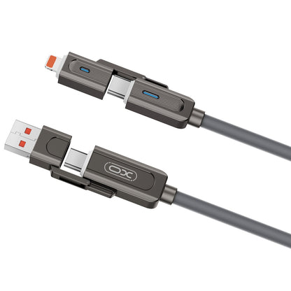 Cablu Date si Incarcare USB-C / USB-A - USB-C / Lightning XO Design NB275, 60W, 1m, Negru