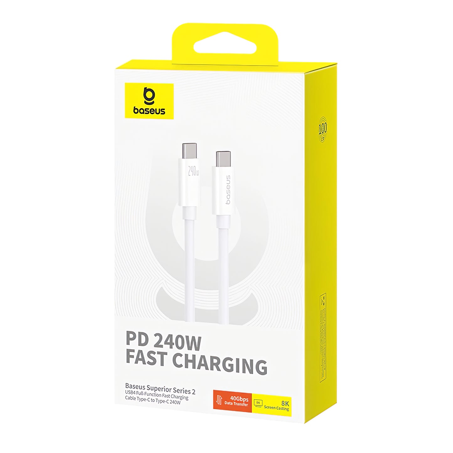 Kabel USB-C do ładowania i transmisji danych - USB-C Baseus Superior Series 2, 240 W, 1 m, biały P10365200211-02