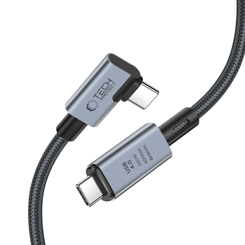 Kabel USB-C do ładowania i transmisji danych - USB-C Tech-Protect Ultraboost Max L, 240 W, 1,5 m, szary 