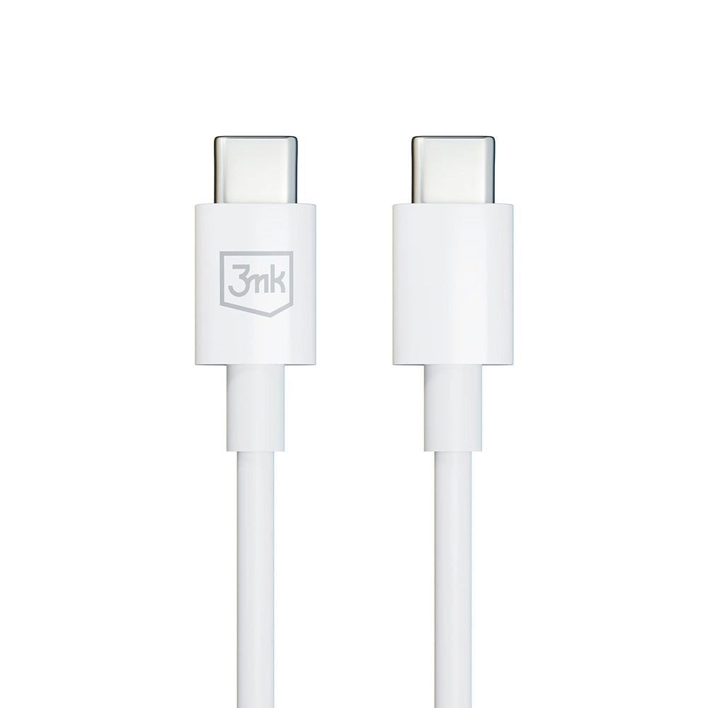 Cablu Date si Incarcare USB-C - USB-C 3MK Hyper, 100W, 1.2m, Alb