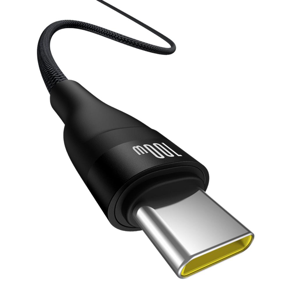 Cablu Date si Incarcare USB-A - USB-C Baseus Flash Series II, 100W, 1m, Negru P10311804111-00