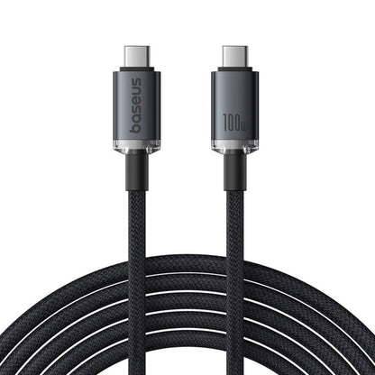 Cablu Date si Incarcare USB-C - USB-C Baseus Crystal Shine Series, 100W, 20Gbps, 1.5m, Negru P10318204111-00