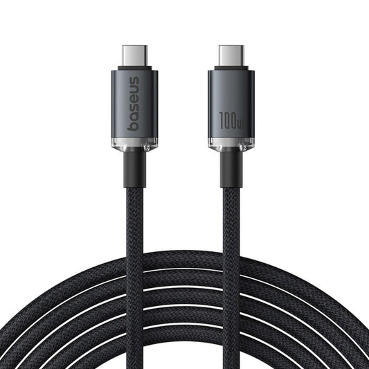 Cablu Date si Incarcare USB-C - USB-C Baseus Crystal Shine Series, 100W, 20Gbps, 1.5m, Negru P10318204111-00