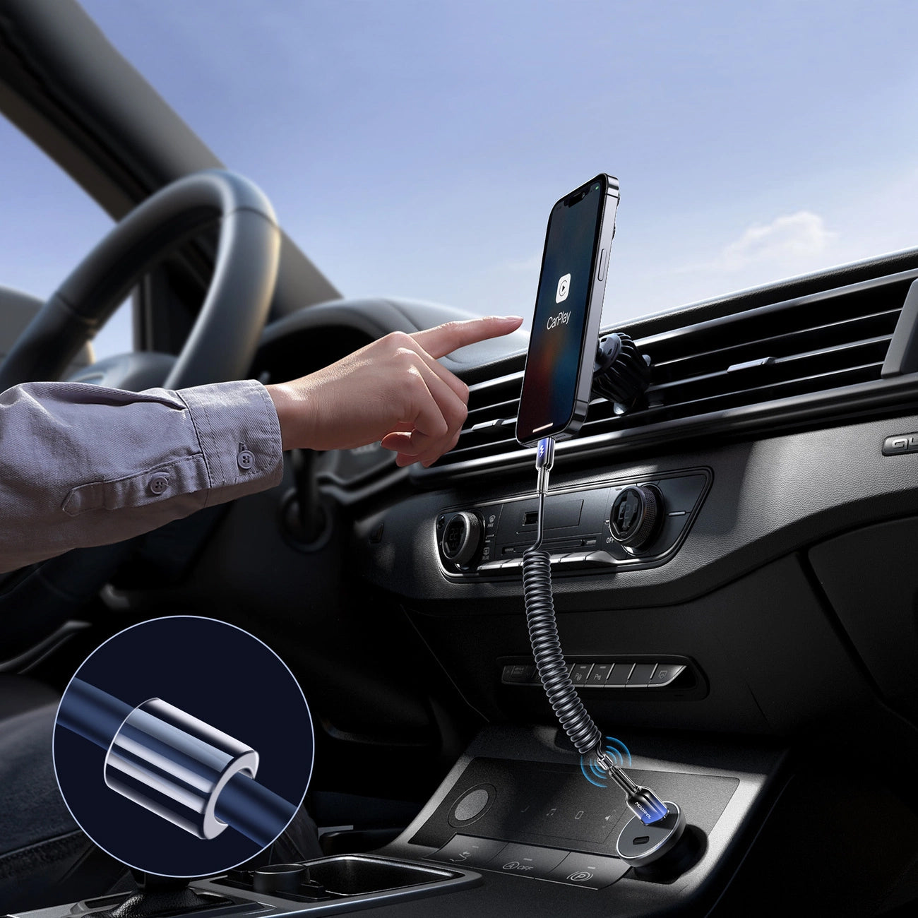 Cablu Date si Incarcare USB-A - USB-C Joyroom S-A43 Crystal, 60W, 1.5m, Negru