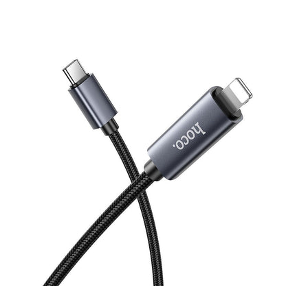 Cablu Date si Incarcare USB-C - Lightning HOCO Display X112, 27W, 1m, Negru