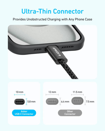 Cablu Date si Incarcare USB-C - USB-C Anker Zolo, 240W, 1m, Negru A8060H11