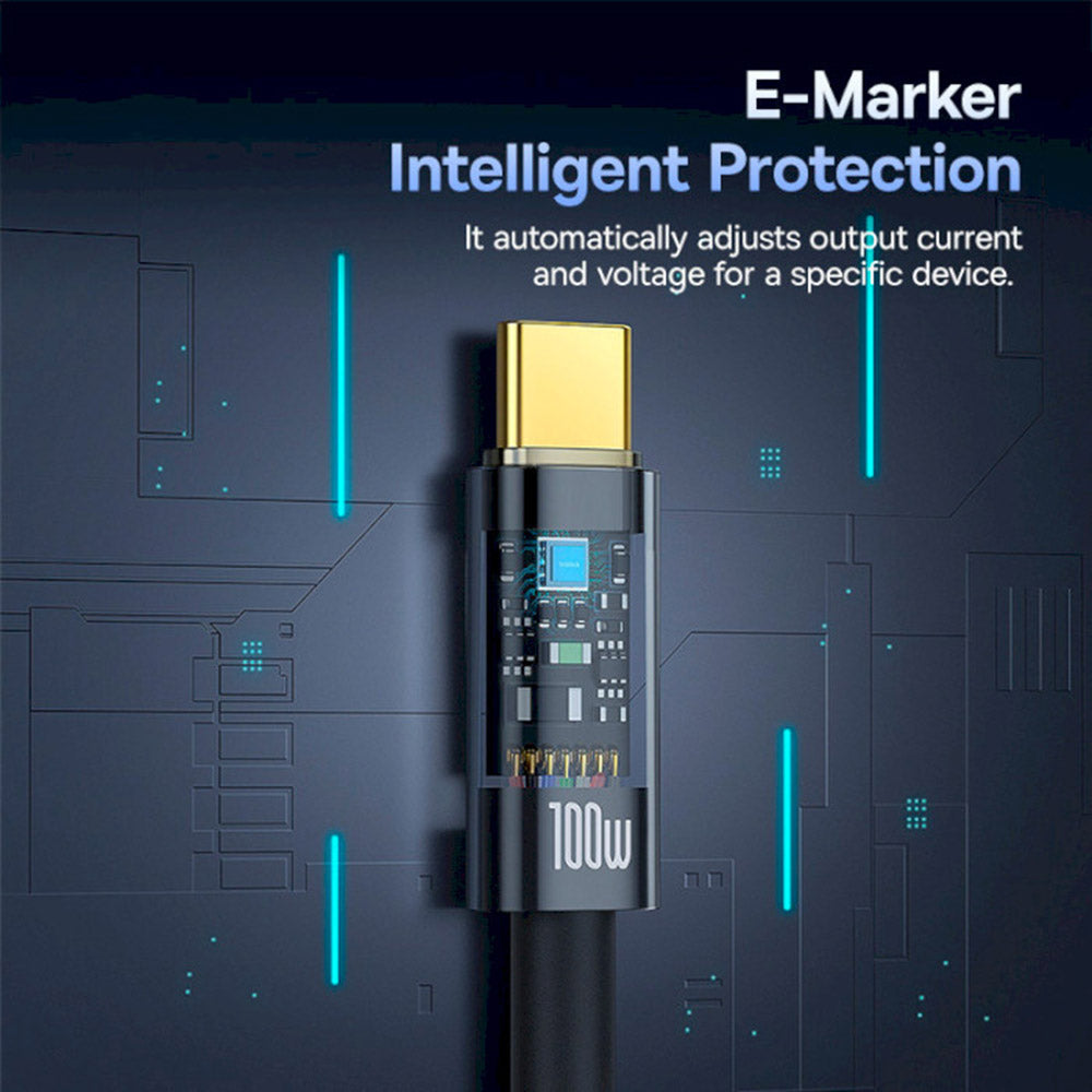 Cablu Date si Incarcare USB-C - USB-C Baseus Explorer, 100W, 2m, Negru P10319704111-00