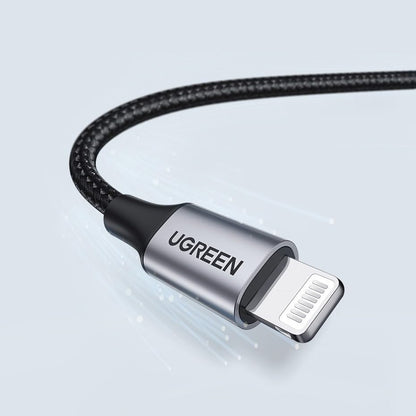 Cablu Date si Incarcare USB-A - Lightning UGREEN US199, 18W, 1m, Gri