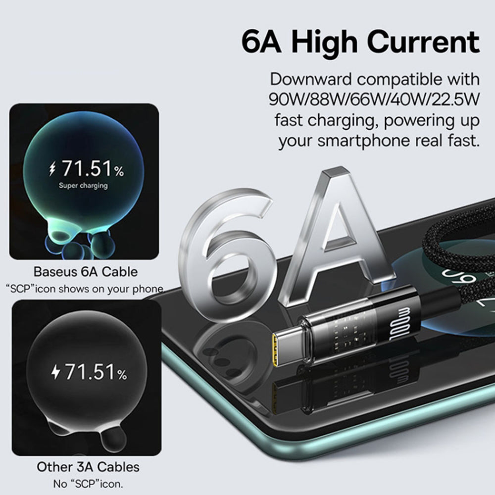 Cablu Date si Incarcare USB-A - USB-C Baseus Gem, 100W, 1m, Negru P10373002111-00