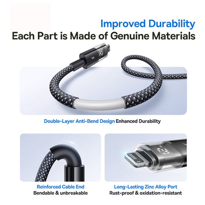 Cablu Date si Incarcare USB-A - Lightning Baseus Display 2, 18W, 2m, Negru P10382700121-01