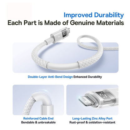 Cablu Date si Incarcare USB-A - Lightning Baseus Display 2, 18W, 1m, Alb P10382700211-00