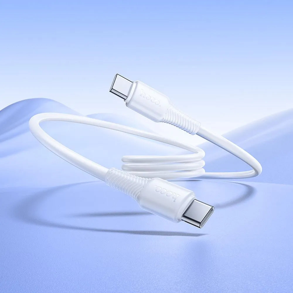 Cablu Date si Incarcare USB-C - USB-C HOCO X120, 60W, 1m, Alb