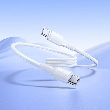 Cablu Date si Incarcare USB-C - USB-C HOCO X120, 60W, 1m, Alb