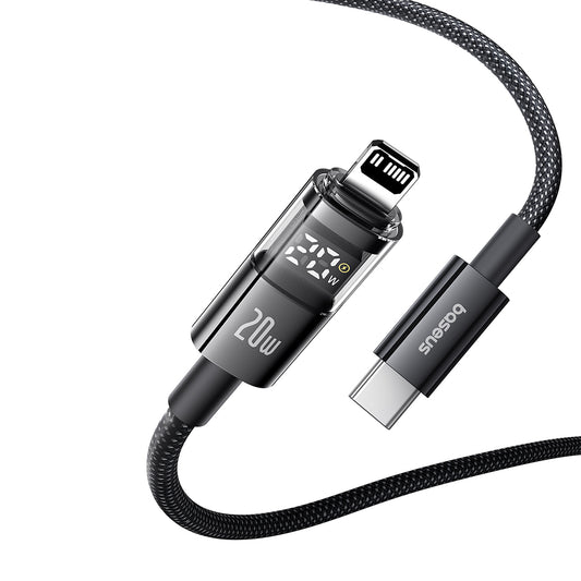 Cablu Date si Incarcare USB-C - Lightning Baseus Display 2, 20W, 2m, Negru P10382703121-01