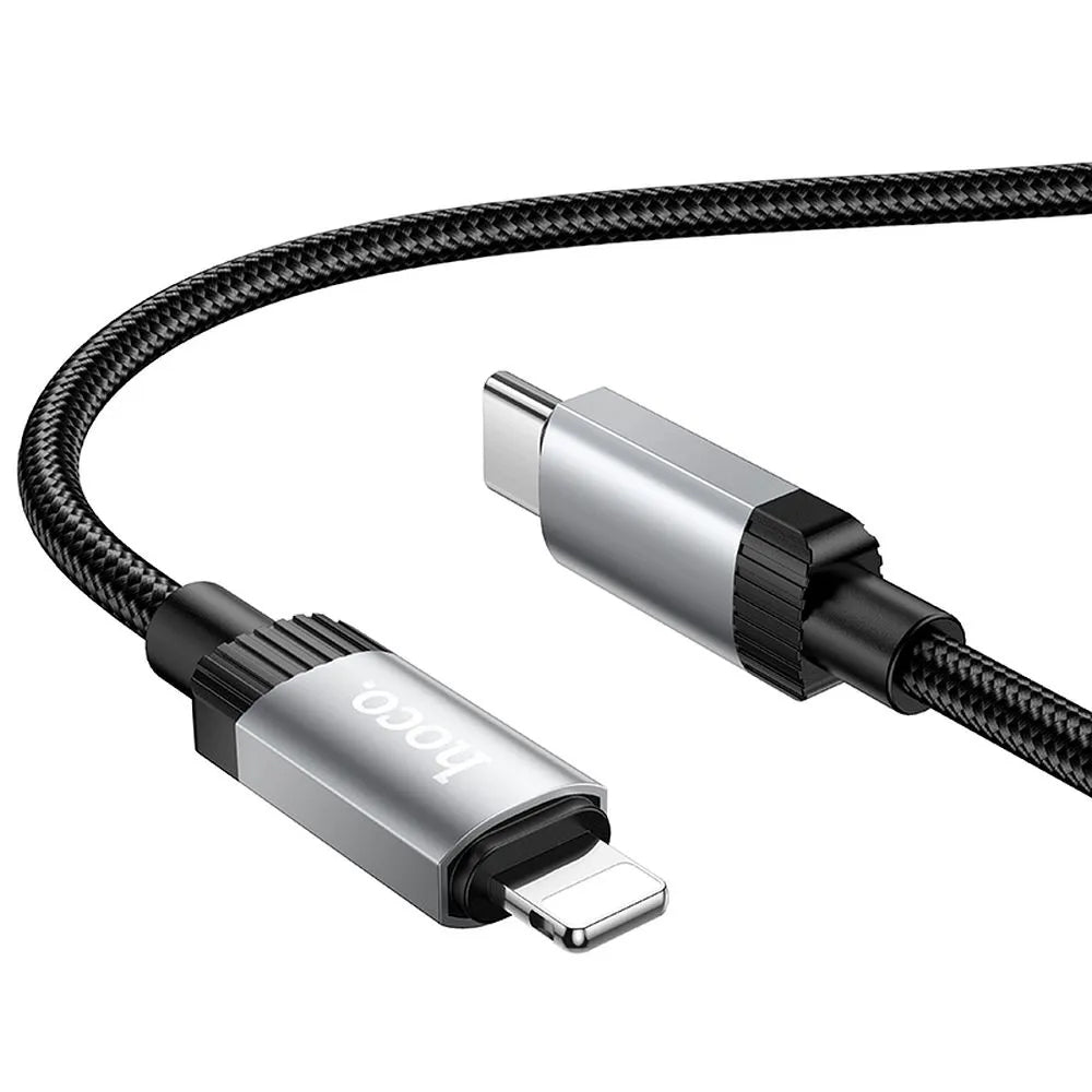 Cablu Date si Incarcare USB-C - Lightning HOCO X117, 27W, 1m, Negru