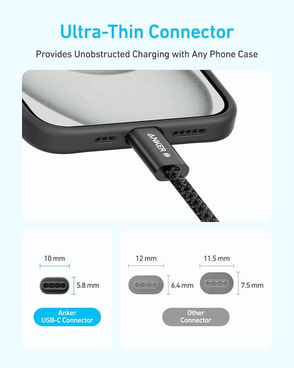 Cablu Date si Incarcare USB-C - USB-C Anker Zolo, 240W, 1.8m, Negru A8060H12