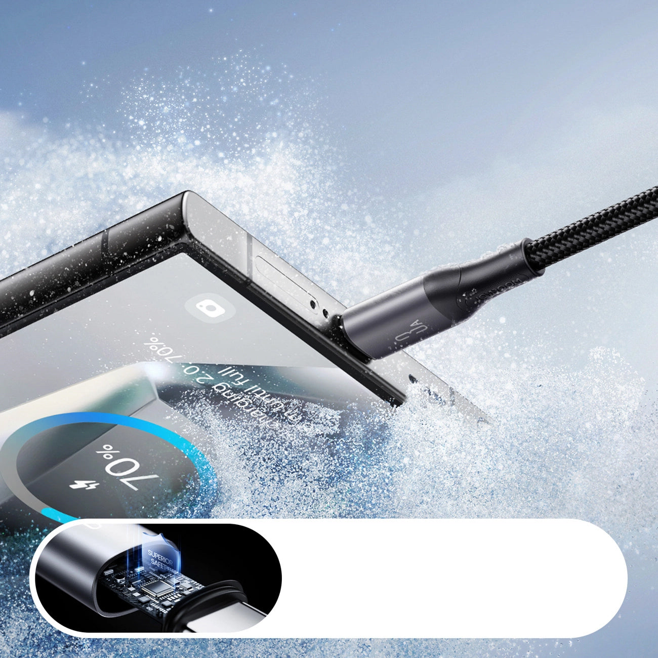 Cablu Date si Incarcare USB-A - USB-C Joyroom S-A28 Flash, 30W, 2m, Negru