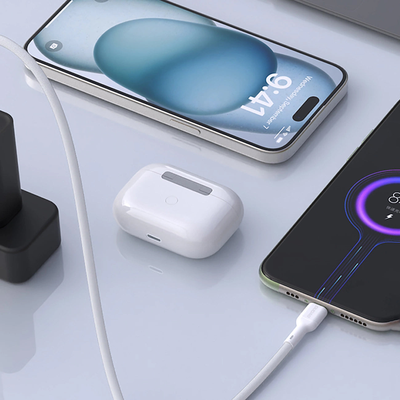 Cablu Date si Incarcare USB-A - USB-C Dudao L9T, 100W, 1m, Alb