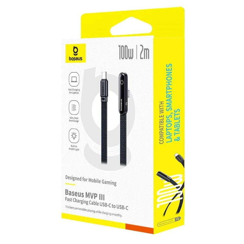 Cablu Date si Incarcare USB-C - USB-C Baseus MVP 3, 100W, 2m, Negru P10382500121-01