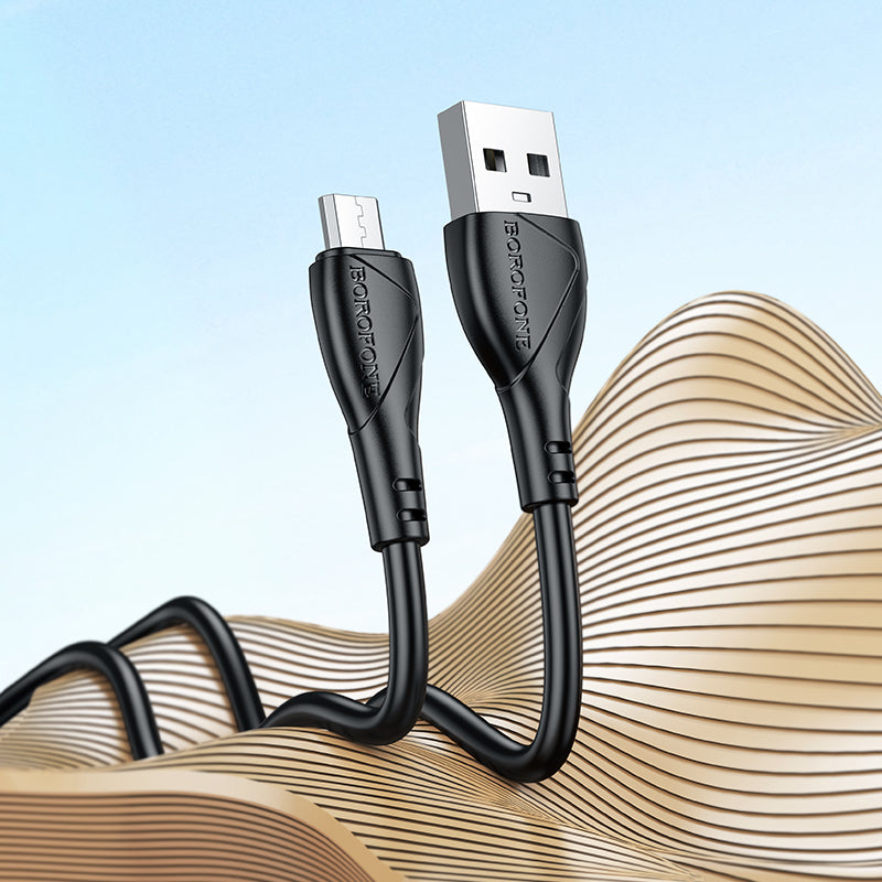Cablu Date si Incarcare USB-A - microUSB Borofone BX121 Energy, 18W, 1m, Negru