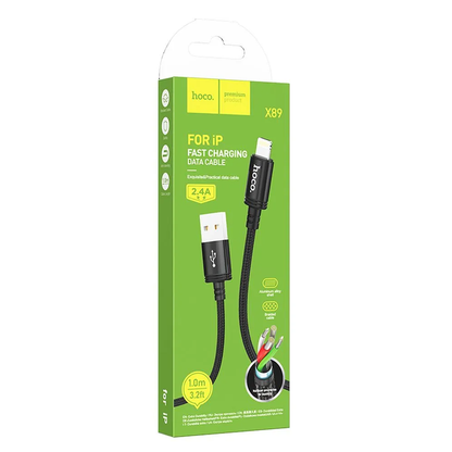 Cablu Date si Incarcare USB-A - Lightning HOCO X89, 18W, 1m, Negru