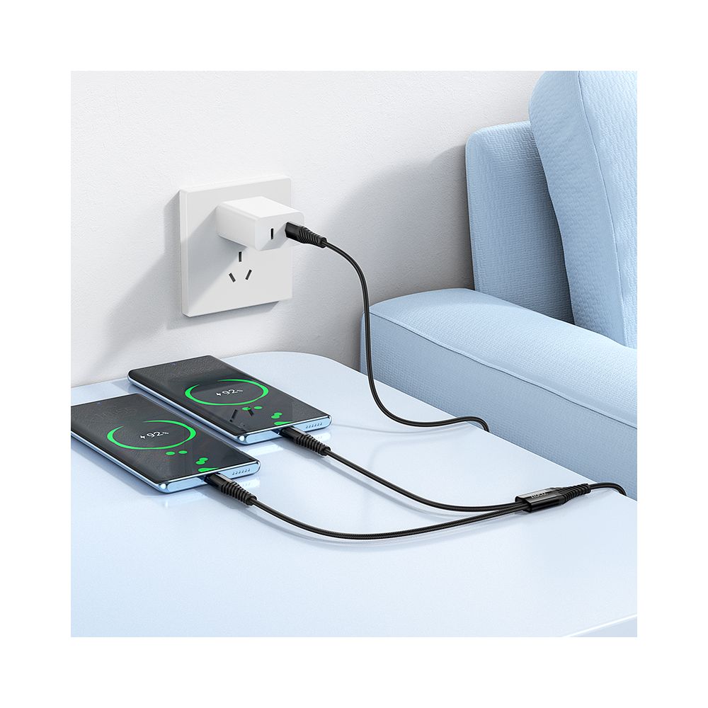 Cablu Incarcare USB-C - 2 x USB-C HOCO X123, 10W, 1m, Negru