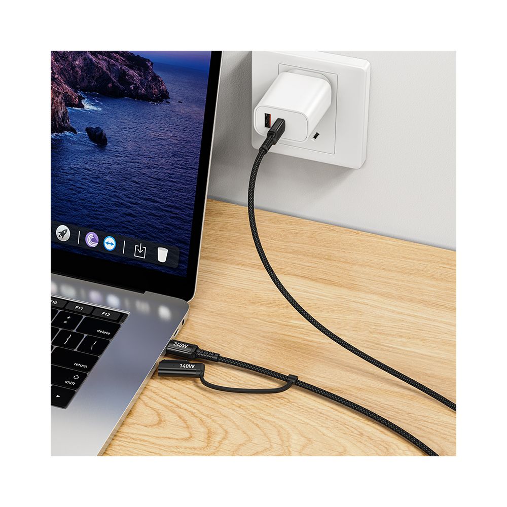 Cablu Incarcare HOCO U142, USB-C - USB-C / MagSafe 3, 240W, 1.8m, Negru