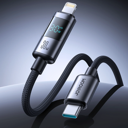 Cablu Date si Incarcare USB-C - Lightning Joyroom S-A16 Pro Prism Display, 30W, 1.2m, Negru