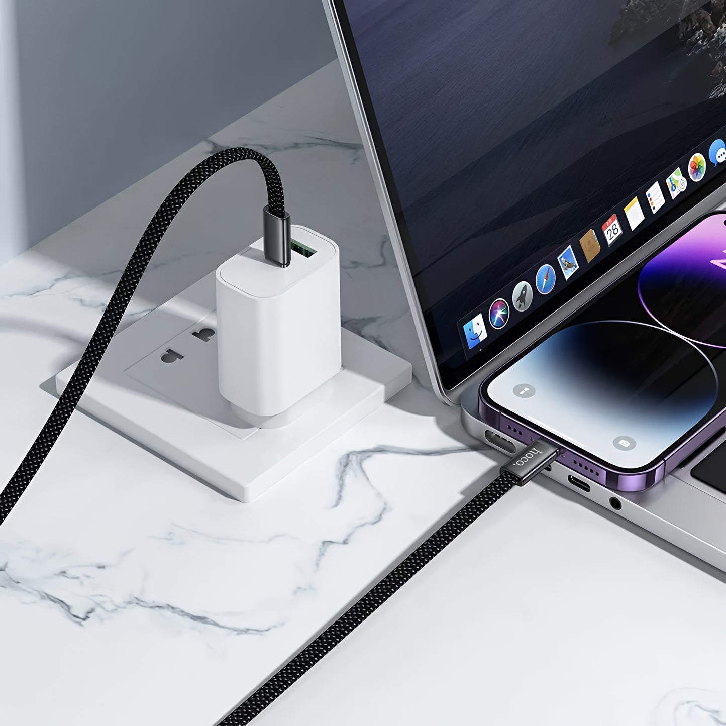 Cablu Date si Incarcare USB-C - Lightning HOCO X125, 30W, 1m, Negru