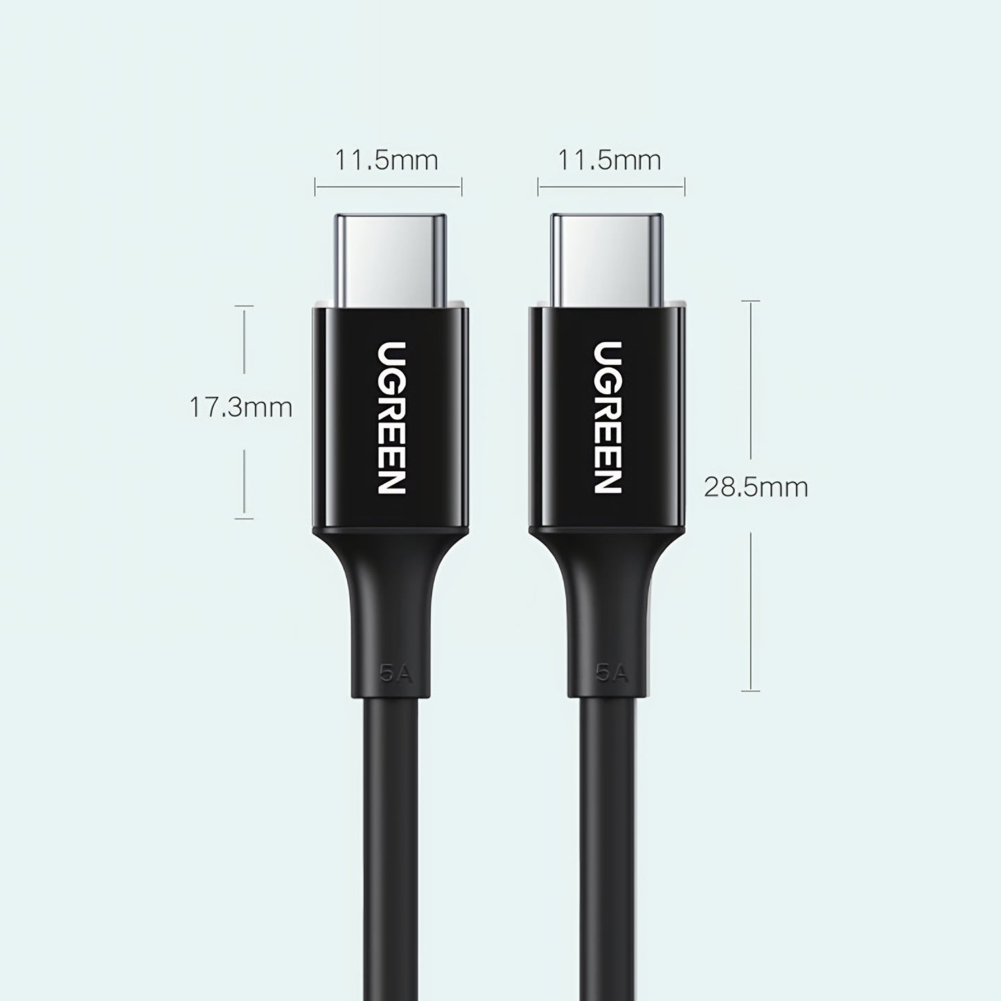 Cablu Date si Incarcare USB-C - USB-C UGREEN US300, 100W, 2m, Alb