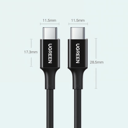 Cablu Date si Incarcare USB-C - USB-C UGREEN US300, 100W, 2m, Alb