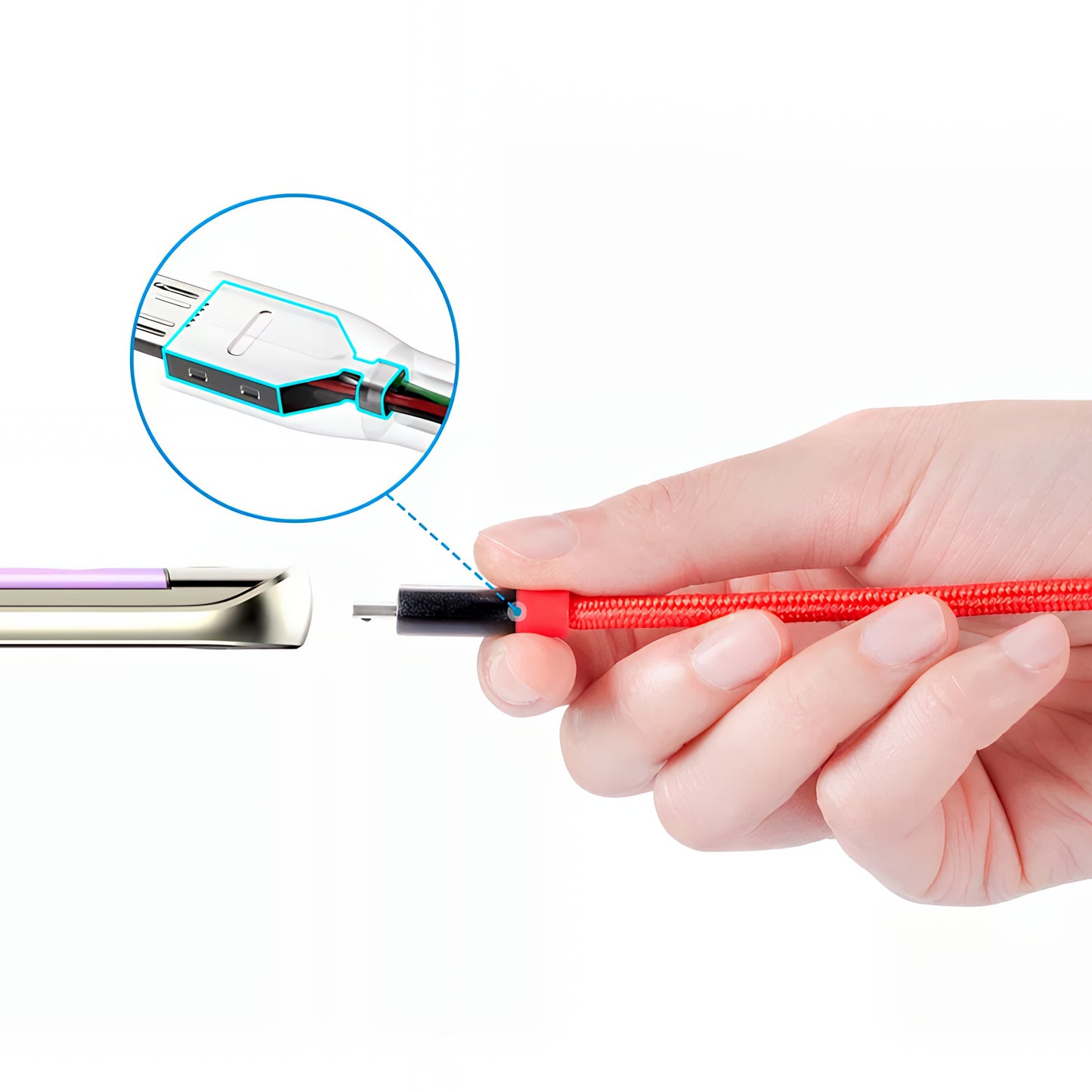 Cablu Date si Incarcare USB-A - microUSB Anker PowerLine+, 18W, 0.91m, Rosu A8142G91
