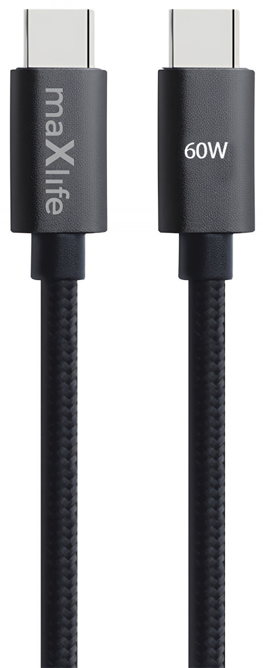 Cablu Date si Incarcare USB-C - USB-C MaXlife MXUC-12, 60W, 2m, Negru
