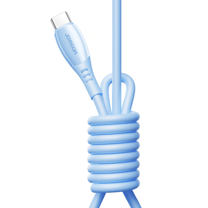 Cablu Date si Incarcare USB-C - USB-C Joyroom S-A59 Vibrant, 60W, 1.2m, Albastru