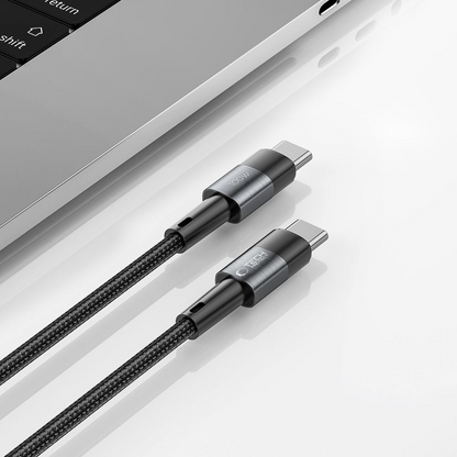 Cablu Date si Incarcare USB-C - USB-C Tech-Protect Ultraboost, 100W, 0.25m, Gri