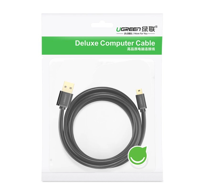 Cablu Date si Incarcare USB-A - miniUSB UGREEN US132, 3m, Negru