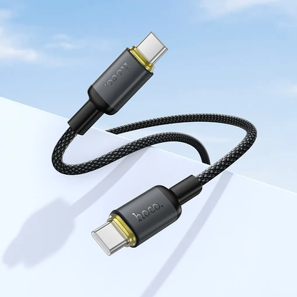 Cablu Date si Incarcare USB-C - USB-C HOCO X128 Benefit, 60W, 1m, Negru