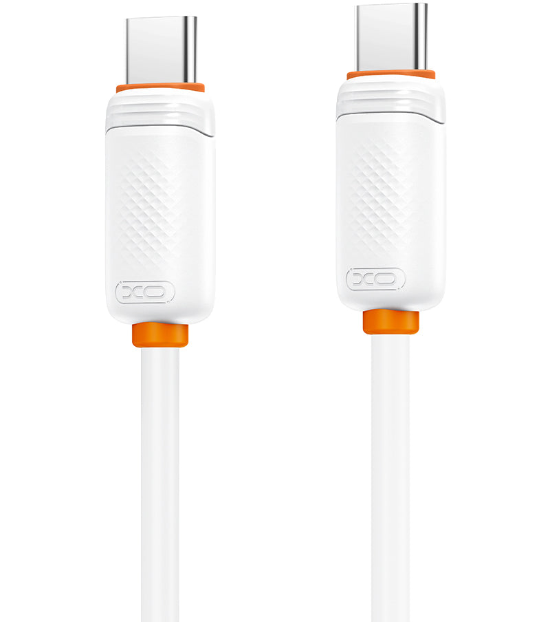 Cablu Date si Incarcare USB-C - USB-C XO Design NB-Q302B, 60W, 1m, Alb