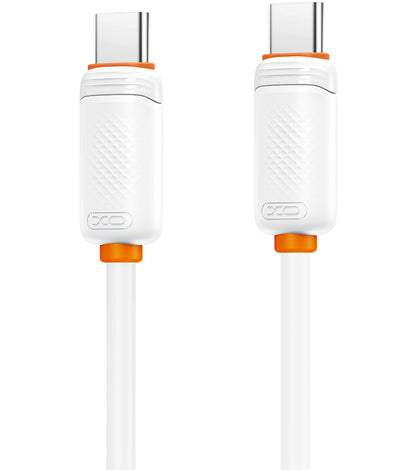 Cablu Date si Incarcare USB-C - USB-C XO Design NB-Q302B, 60W, 1m, Alb