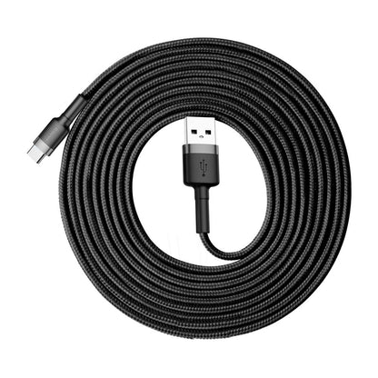 Cablu Date si Incarcare USB-A - USB-C Baseus Cafule, 18W, 3m, Gri CATKLF-UG1