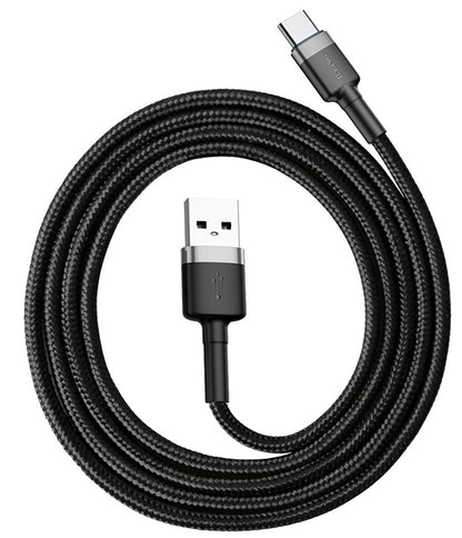 Cablu Date si Incarcare USB-A - USB-C Baseus Cafule, 18W, 1m, Gri CATKLF-BG1