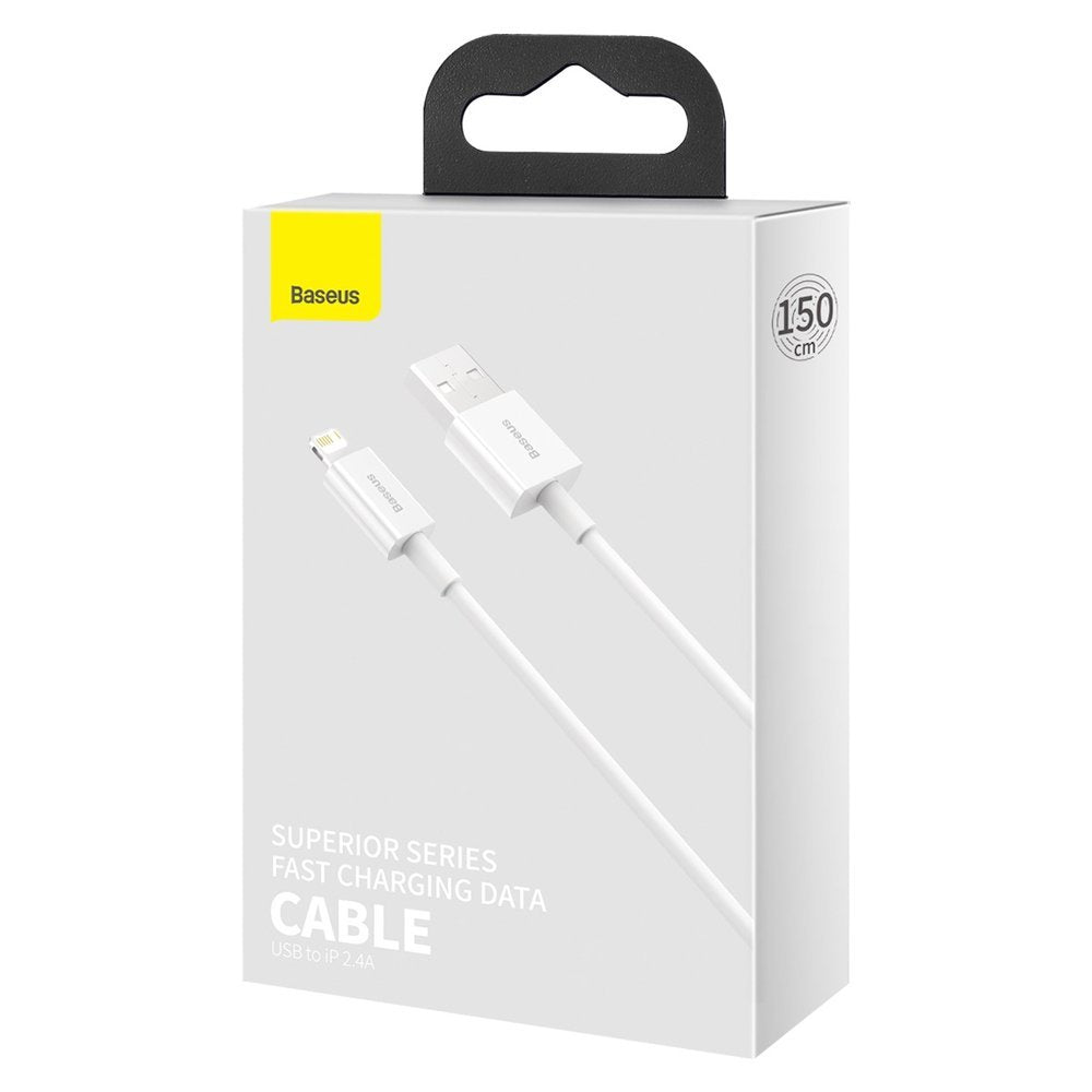 Cablu Date si Incarcare USB-A - Lightning Baseus Superior Series, 20W, 1m, Alb CALYS-A02