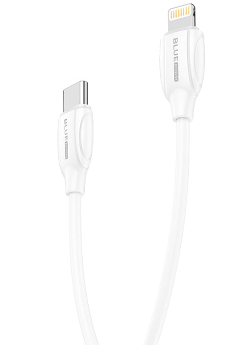 Cablu Date si Incarcare USB-C - Lightning BLUE Power B2BX19, 18W, 2m, Alb