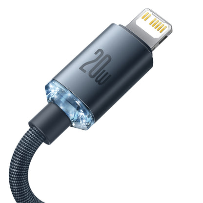 Cablu Date si Incarcare USB-C - Lightning Baseus Crystal Shine Series, 20W, 1.2m, Negru CAJY000201