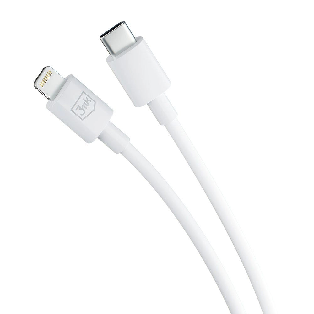 Cablu Date si Incarcare USB-C - Lightning 3MK Hyper, 20W, 1.2m, Alb