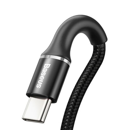 Cablu Date si Incarcare USB-A - USB-C Baseus Halo, 18W, 3m, Negru