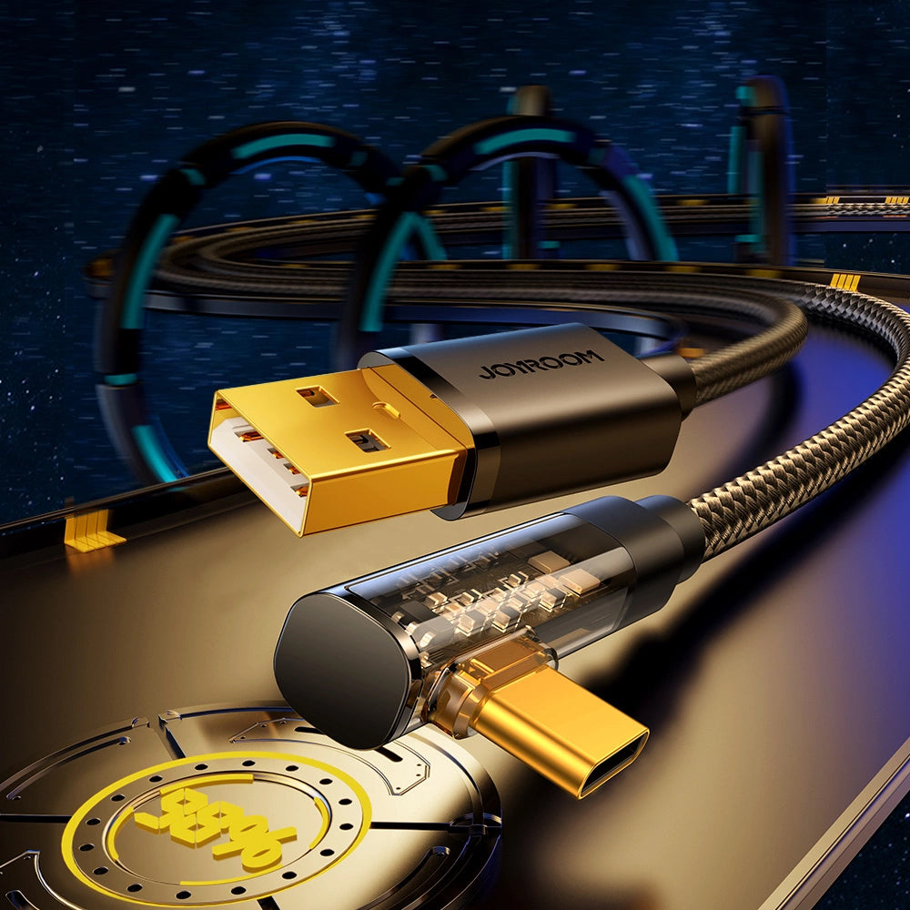 Cablu Date si Incarcare USB-A - USB-C Joyroom S-UC027A6 Angled, 60W, 1.2m, Negru