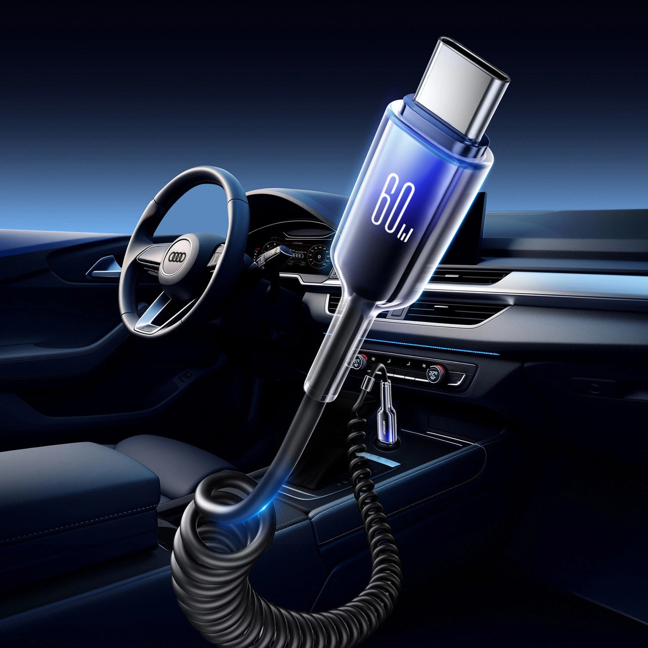 Cablu Date si Incarcare USB-C - USB-C Joyroom S-A43 Crystal, 60W, 1.5m, Negru