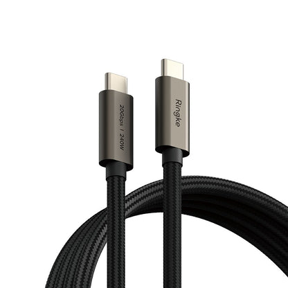 Cablu Date si Incarcare USB-C - USB-C Ringke 2X2, 240W, 1m, Negru